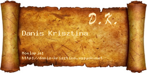 Danis Krisztina névjegykártya